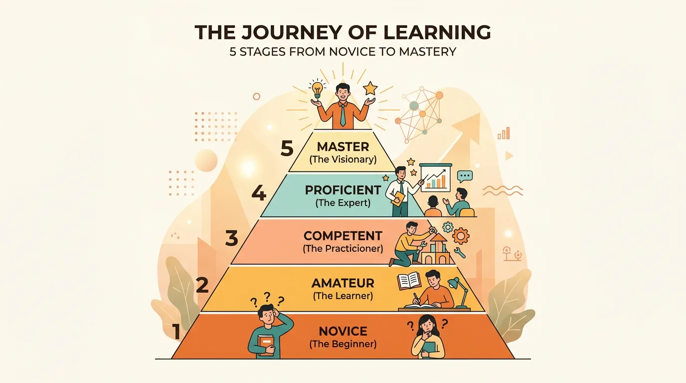 學習成長的五個階段金字塔