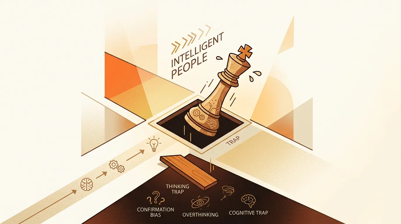 聰明人陷入思維陷阱的概念圖